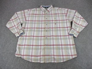 Wrangler 20X Shirt Mens 2XL Beige Red Plaid Button Down Western Cowboy Classic - Picture 1 of 8