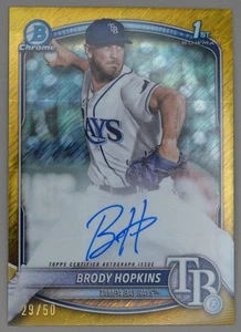 Brody Hopkins 29/50 2025 Bowman Chrome Prospects Autograph Gold Shimmer Auto - Picture 1 of 2