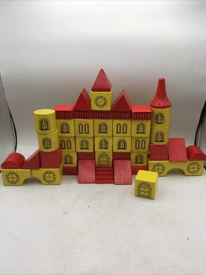 Vtg Heros West Germany Wooden Castle Wood Building Block Set Toy 27352 - Image 1 of 4
