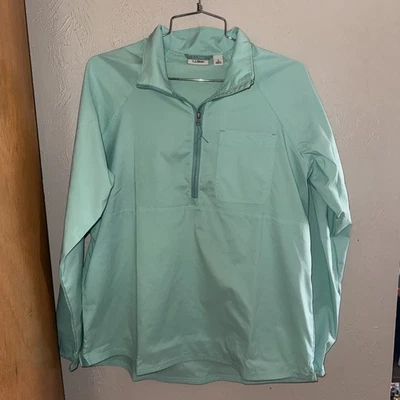 LL Bean 1/4 Zip Top Womens S Mine Green Everyday SunSmart Woven UPF 50+ - Image 1 of 4
