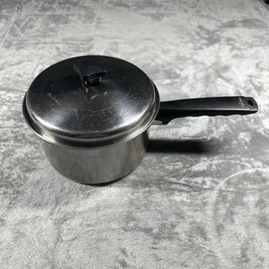Vintage INKOR 3 Ply 3 Quart Stainless Steel Skillet Sauce Pan Made In USA - Picture 1 of 10