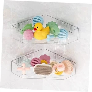 Bath Toy Organizer 2-Pack - Large Capacity Bath Toy Storage L-Shaped Clear - Picture 1 of 7