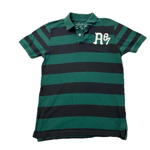Polo Aeropostale Para Hombre Pequeño Verde Rayas Logo Bordado Cuello Informal - Imagen 1 de 8