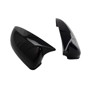 Pair Gloss Black Add-On Wing Side Mirror Cap Covers For BMW X5 E70 X6 E71 08-13 - Picture 1 of 5