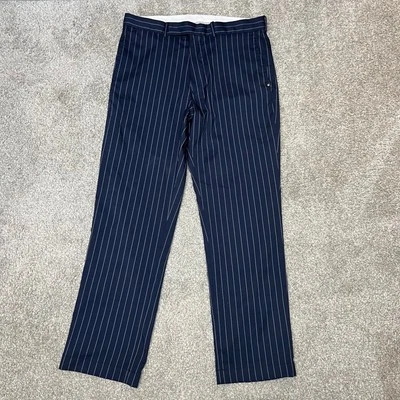 Calça masculina listrada Ralph Lauren RLX EUA 32x30 equipe olímpica poliéster estilo anos 80 - Imagem 1 de 4