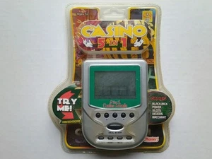 Manley Handheld Electronic 5 in 1 Game Casino Poker 21 Deuces Poker Baccarat - Picture 1 of 2