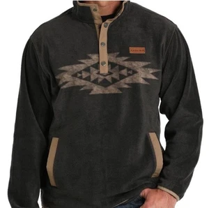 Cinch Mens Charcoal Polar Fleece Pullover Sweater 3XL Country Western Cowboy New - Picture 1 of 10