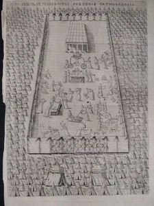 Tabernacolo Israele Esodo originale stampa antica XVII secolo ebraismo Mishkan - Picture 1 of 8