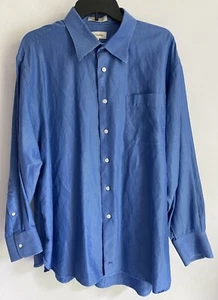John W. Nordstrom Men’s Size 17 1/2 - 33 Blue Button Up Long Sleeve Dress Shirt - Picture 1 of 9
