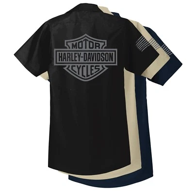 RED KAP Mechanic Shirt Harley Davidson Biker Motorcycle Embroidered Automotive - Image 1 of 4