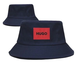Hugo Boss Unisex Outdoor Casual Vacation Bucket Hat Sun Visor Fishing Cap Navy - Picture 1 of 1