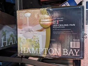 Hampton Bay North Pond 52 in. Indoor/Outdoor Matte White Ceiling Fan - Picture 1 of 1