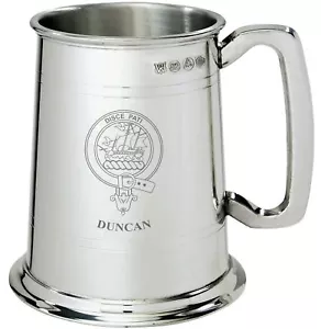 Duncan Clan Crest Tankard 1 Pint Pewter - Picture 1 of 2