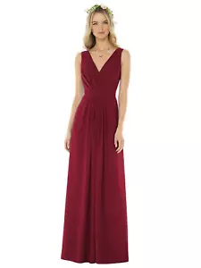 Dessy 8157...Special Occasion / V Neck Dress....Burgundy...Size 0...NWT - Picture 1 of 6