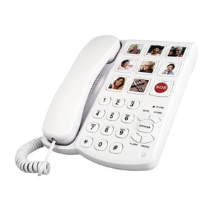 Big Button Phone One Button Touch Corded Telephone 9 Piction for Seniors Elderly - Zdjęcie 1 z 12