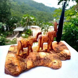 Premium Qualität Olivenholz Geschenke handgeschnitzt Elefant Figur Wohndeko UK - Bild 1 von 8