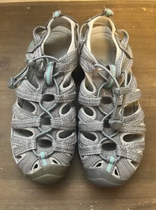 Keen Women's Size 6.5 Whisper Grey/Peacock Green Hiking Sandals 1022814 - Picture 1 of 11