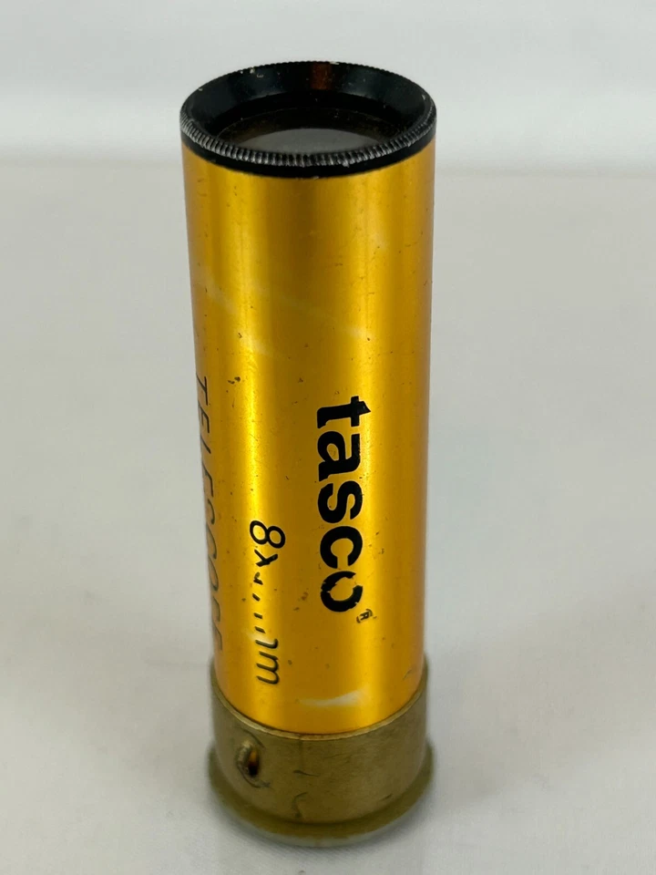 Vintage Tasco Gold Black Handheld Pocket Telescope Monocular 8x mm 2 3/4 Long - Image 1 of 4