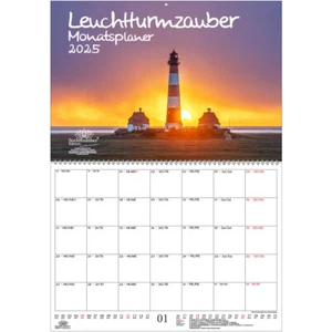 Leuchtturmzauber DIN A2 Kalender für 2025 Küste Meer Leuchtturm Leuchttürme - Se - Bild 1 von 1