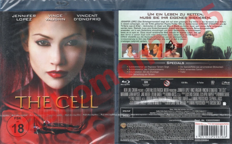 Blu-ray The Cell 2000 Jennifer Lopez Vince Vaughn Vincent D'onofrio Region B