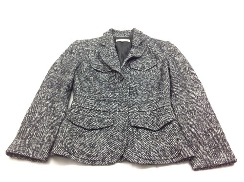 Giacca blazer donna Michael Kors D3 Made in Italy taglia 0 tweed stampa chevron