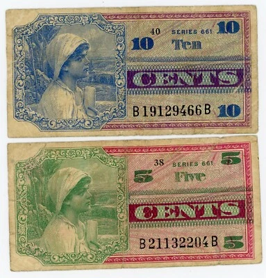 USA/MPC  ... P-M64,M65 ... 5-10 Cents ... Series 661 ...  *F* ...  Block 38-40 - Image 1 of 2