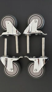 4" Poly Gry Swivel Caster Single 5/8"x 4" Stem, Easy lock Studio Casters 533lbs  - Picture 1 of 4