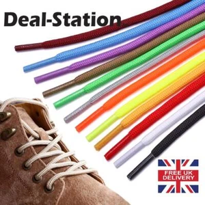 Round Shoelaces Shoe laces Colour Trainer Boot Football Running Hiking Quality - Picture 1 of 32