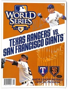 Nolan Ryan Signed 2010 World Series Program Rangers vs Giants Ryan Holo 100122 - Picture 1 of 2