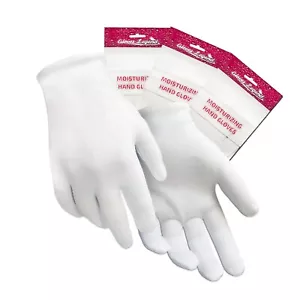 Pequeños - 3 pares - Guantes hidratantes de algodón blanco para mujeres eczema manos secas - Imagen 1 de 10