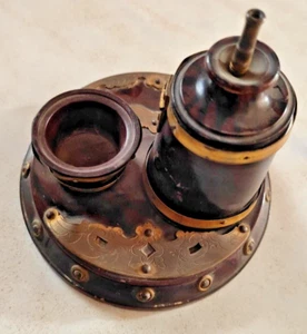 Altes Tabak Set Räuchermann Massivholz runde Boxen Sammlerstücke - Bild 1 von 16