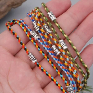 Tibetisch Buddhistisch Glücklich Gewebtes Amulett Armband Kordel Seilarmreif - Bild 1 von 13