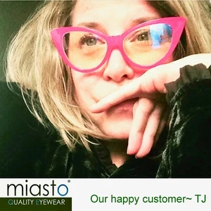 2 PAIRS/ COLORS~MIASTO BIG CAT EYE COMPUTER READING GLASSES+2.50 ANTI-BLUE LIGHT - Picture 1 of 5