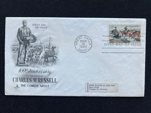 1243 C.M. Russell Artist FDC Art Craft Mar 19 1964 Great Falls MT - Picture 1 of 2
