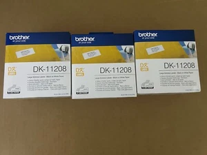 Brother PRINT DK-11208 Label Roll Large Address Labels Black on White 400 Labels - Picture 1 of 1