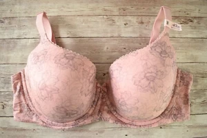 Victoria's Secret 40DD *BODY BY VICTORIA* SUJETADOR DEMI FORRADO LISO Rosa Lirio Floral - Imagen 1 de 5