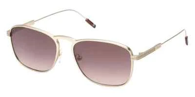 Gafas de sol Ermenegildo Zegna EZ0219 32F marco cuadrado de metal dorado mate 56-17-140 Foto 1 de 2