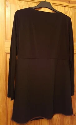 Silvia Mori Women's Dress 12 Black/Maroon Ruffle Long Sleeves Dressy Occasion - Image 1 of 4