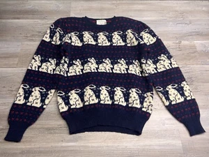 Vintage Susan Bristol Bunny Sweater Puff Sleeves Cute Granny Cottagecore Size S - Picture 1 of 6