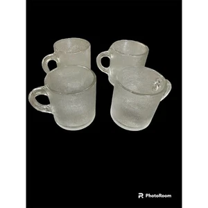 Ice/ Tree Bark Pattern 4 cup set replacement cup set for punch bowl set vinatge - Picture 1 of 3