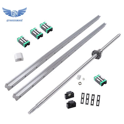 2Pcs Linear Guide Rail HGR20-800mm + SFU1605-800mm Ballscrew with BF/BK12 Kit - Image 1 of 4