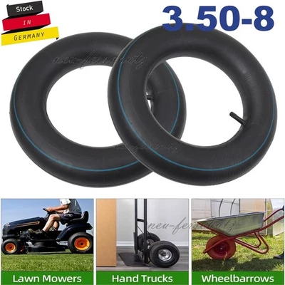 2x Schlauch 3.50-8 Zoll für Reifen Gartengeräte Schubkarre TR13 Gerades Ventil - Bild 1 von 4