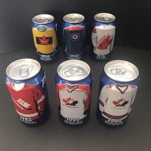 Pepsi Team Canada Olympic Jersey Cans Empty Sealed Set of 6 - Picture 1 of 5