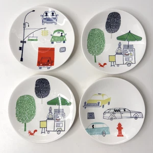 Lenox/Kate Spade NY Hopscotch Drive 'About Town' Leckerbissen Canape Teller 4er Set - Bild 1 von 13