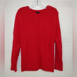 Talbots lebendiger roter Pullover mit Rundhalsausschnitt Gr. (M) - Bild 1 von 12
