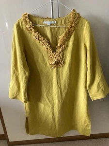 BODEN yellow cotton dress kaftan beach tunic dress Size 10 - Picture 1 of 7