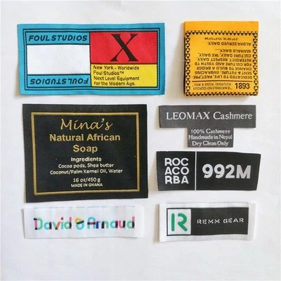 Etiquetas tejidas personalizadas 1000 piezas etiquetas de ropa personalizadas | etiquetas de camiseta de tela Foto 1 de 4