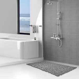 Pebble Shower Mat, Non Slip & Machine Washable with Suction Cups & Drain Holes - Picture 1 of 7