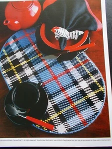 Schottenkaro Tischset Kunststoff Leinwand Muster - 1994 Annie's - Bild 1 von 4