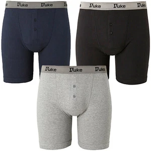 Duke D555 Mens King Size Big Tall 3 Pack Buttonfly Cotton Boxer Shorts Trunks - Picture 1 of 2